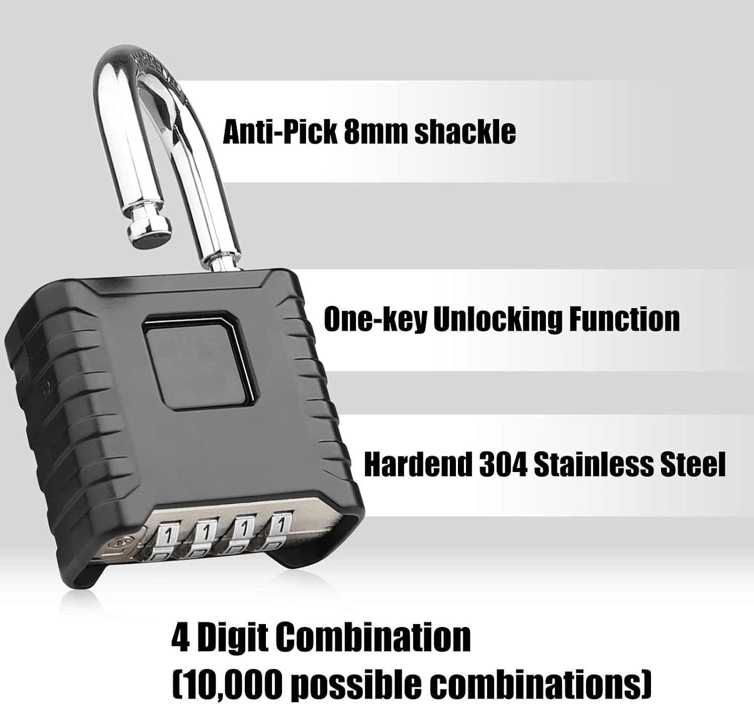Durable Heavy Duty Padlock – Weatherproof, Resettable Passcode & Stylish Design