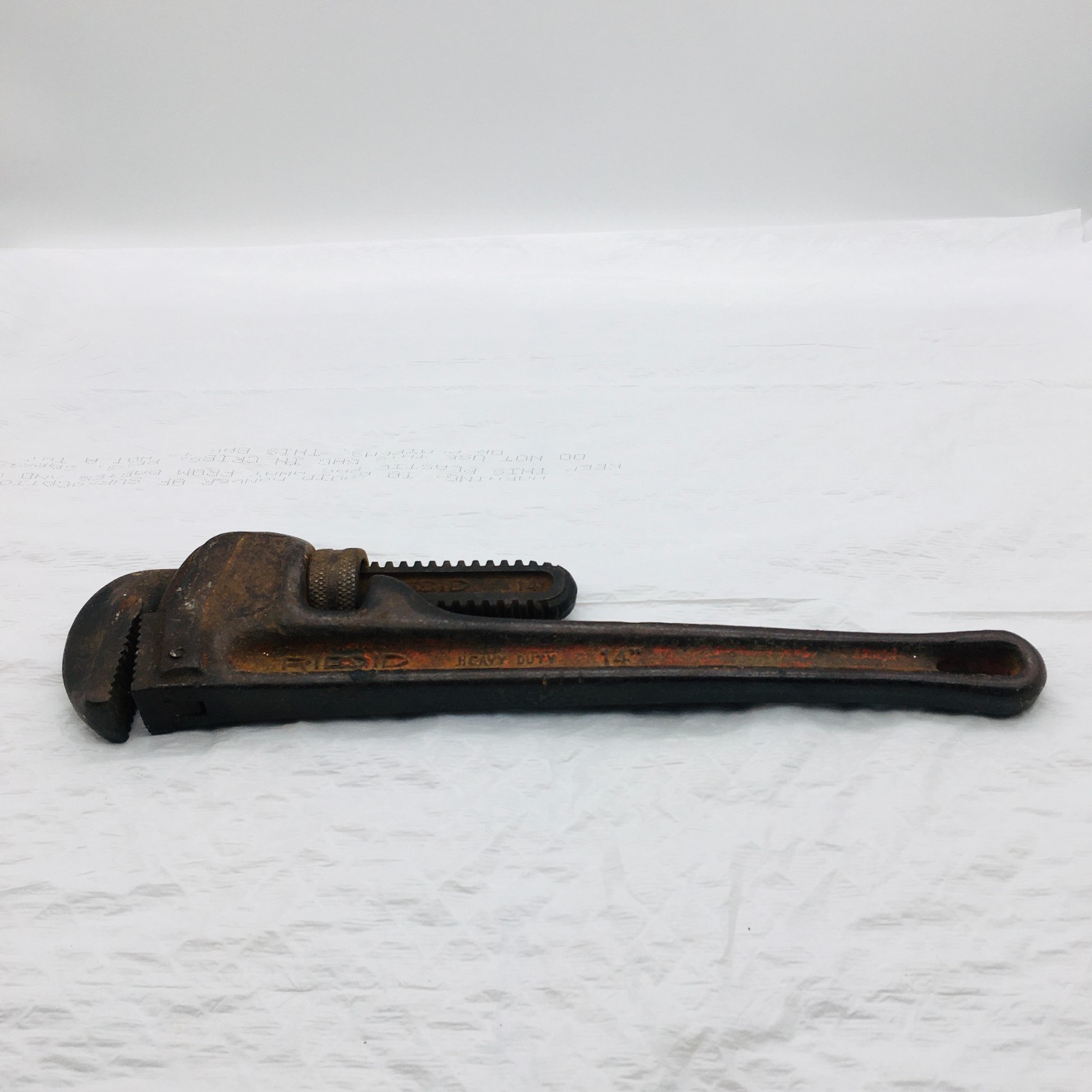 Ridgid Heavy Duty 14″ Pipe Wrench Made in USA Vintage Ridge Tool Co Elyria Ohio