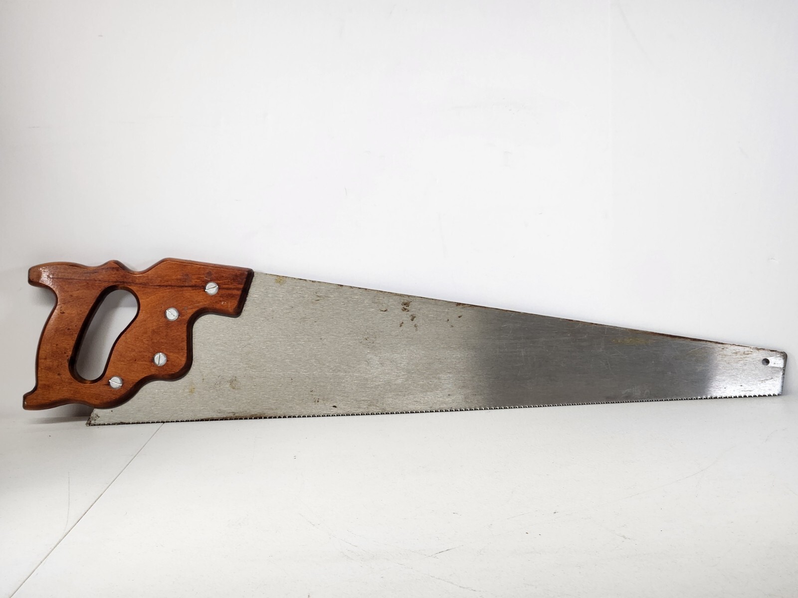 Vintage Henry Disston D-23 26” Hand Saw 12 TPI Fine Crosscut Wheat Handle USA