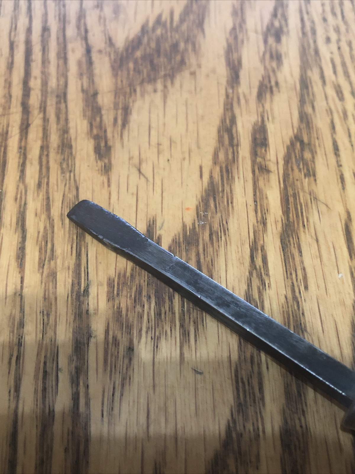 Vintage Unbranded Slotted Screwdriver Square Shank w/ Squarish Wood Handle !