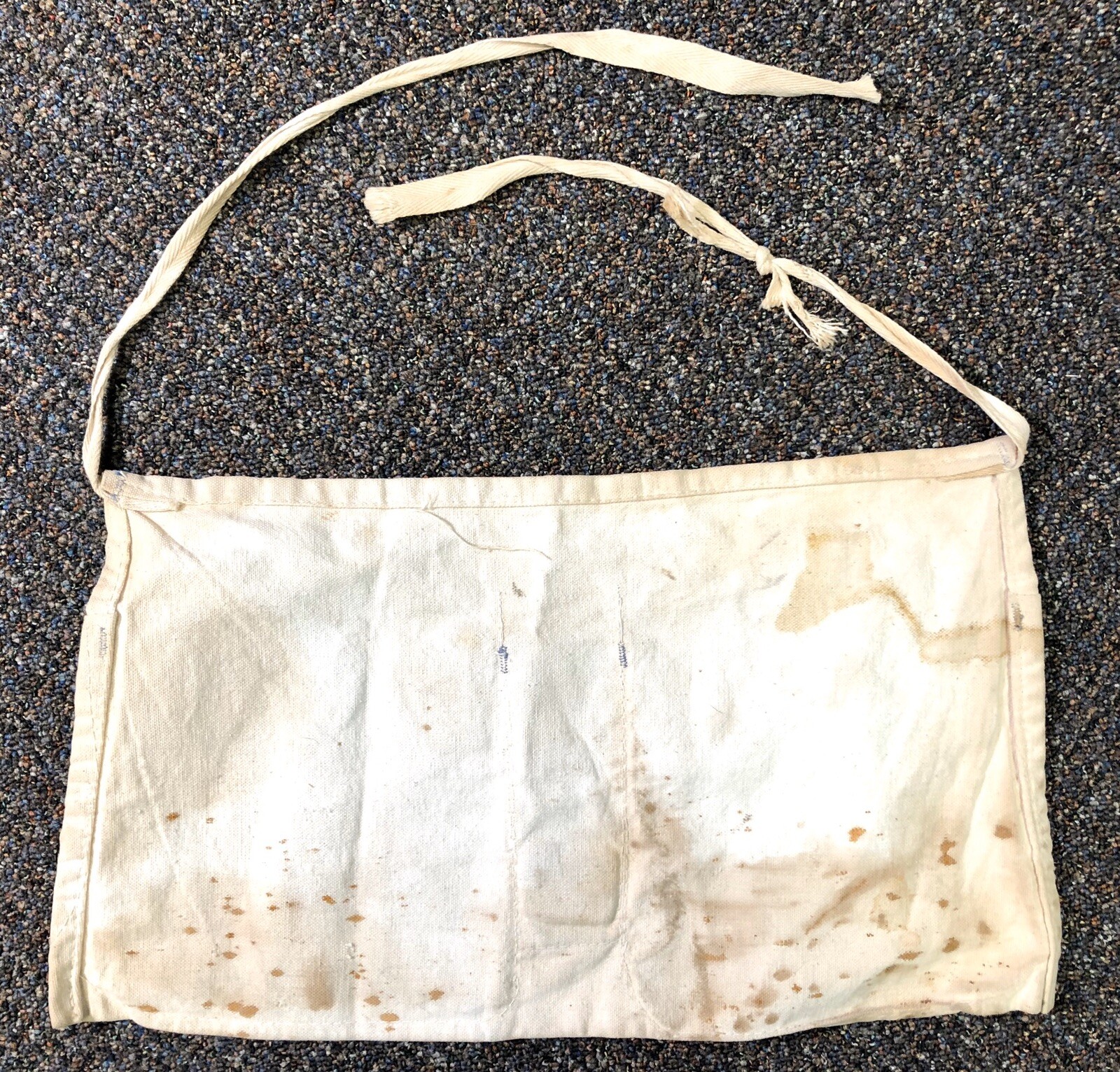 Vtg Antique PLYWOOD Madison Wisconsin Canvas Advertising Tool Apron Bag Belt