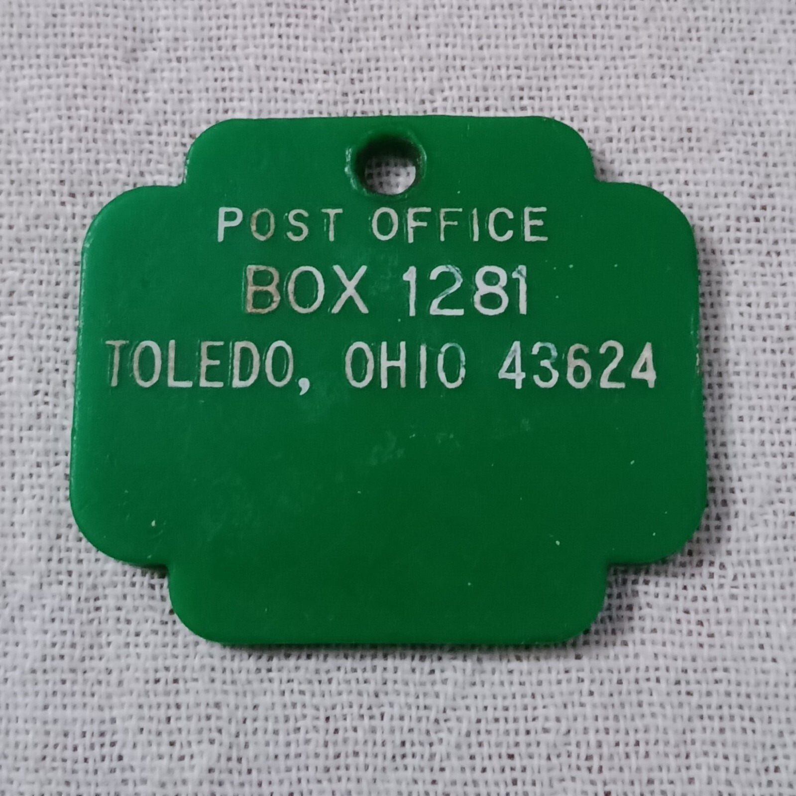 VINTAGE USPS MAIL POST OFFICE PO BOX PLASTIC KEY TAG TOLEDO OHIO