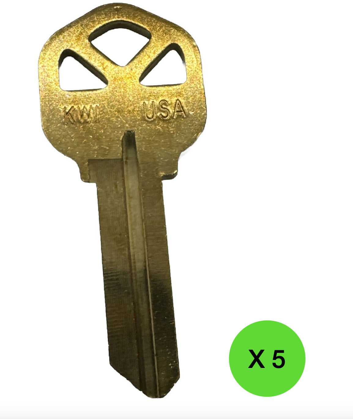 Lot of 5 – KW1, Kwikset Key Blank – Uncut NOS