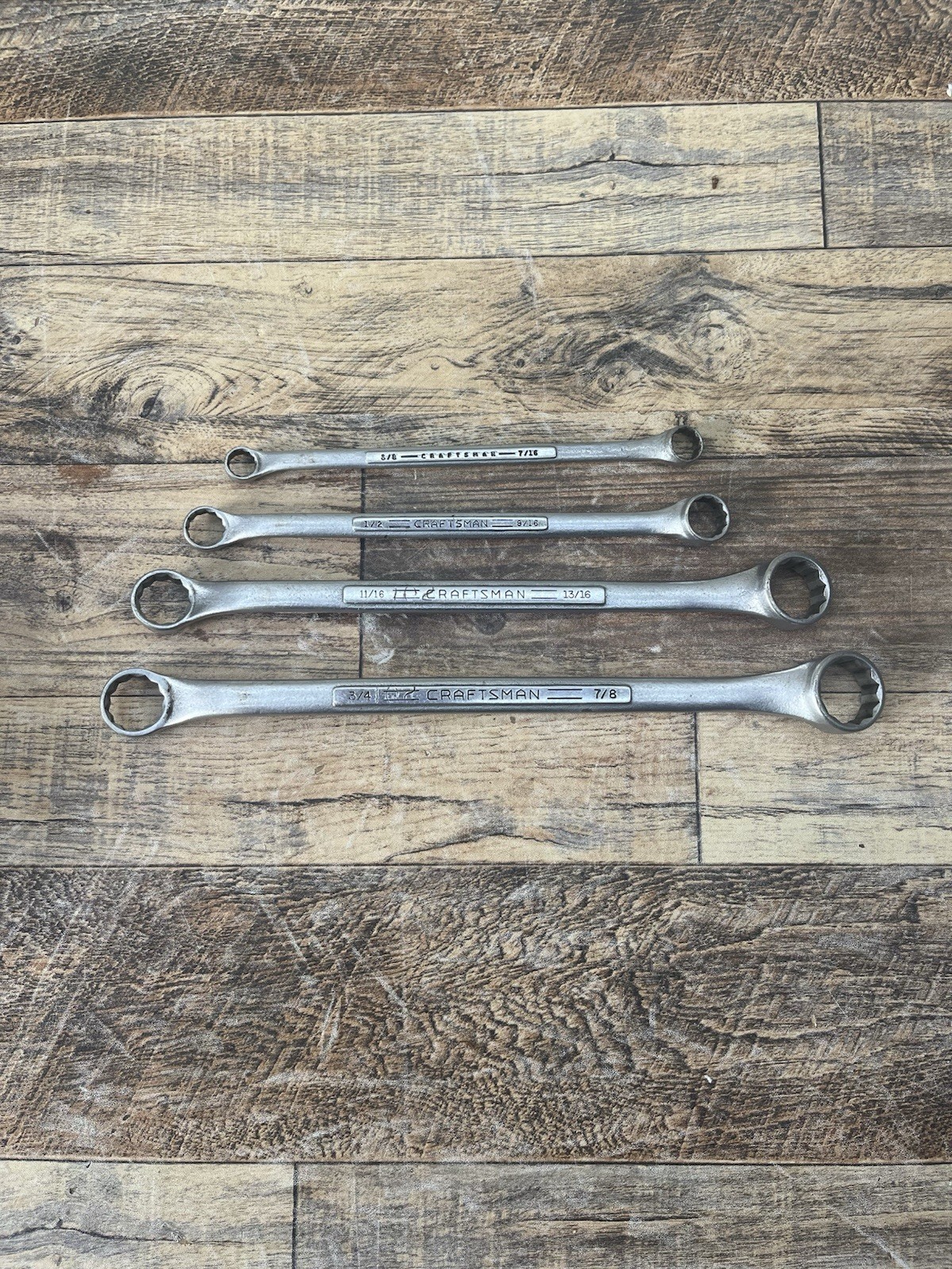 Vintage Craftsman SAE Box End Wrench Lot USA Raised Panel 4 Pc Various Sizes