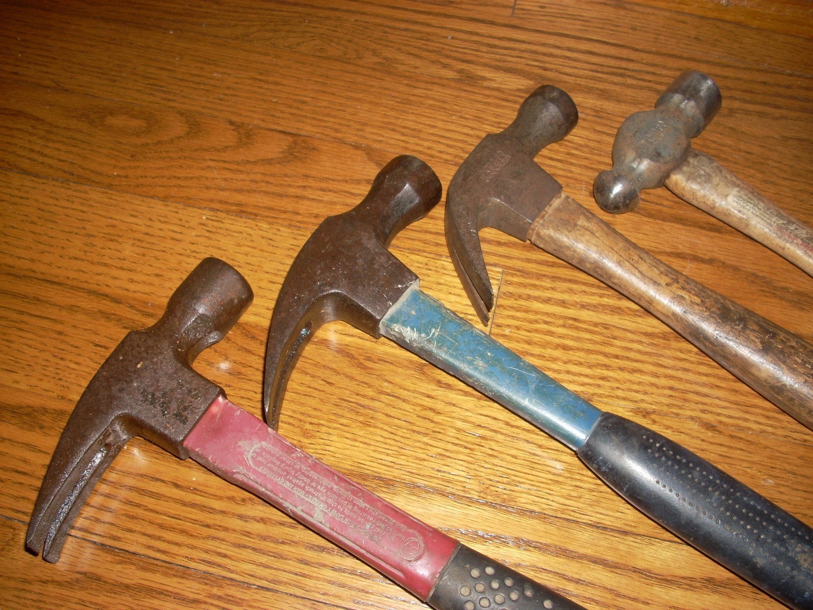 Vintage Lot of 4 Hammers Ball Peen – Framing – Craftsman – PLUMB – STANLEY.