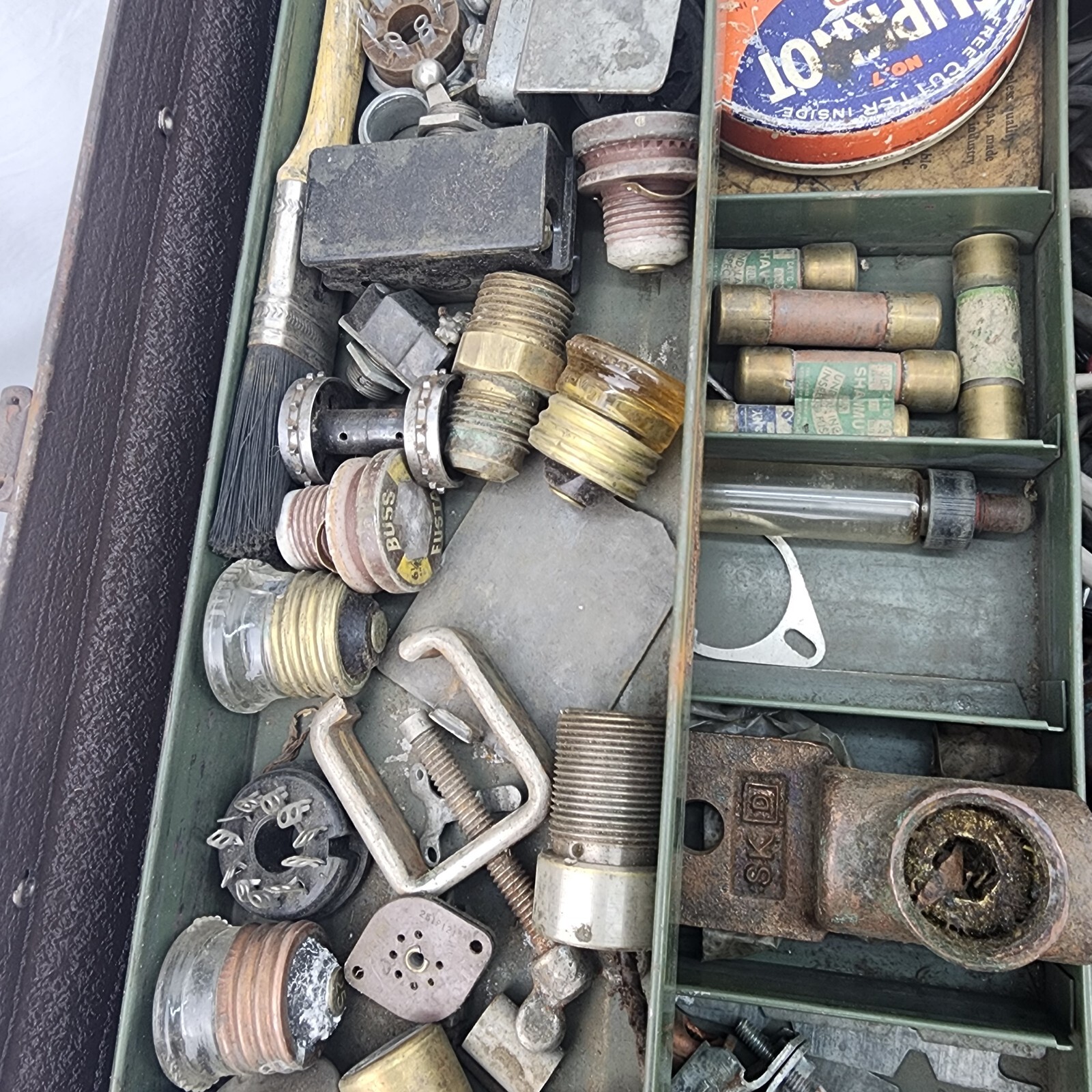 Vtg Kennedy Kits Cantilever Tackle Tool Box With Electricians Stash Lot HEAVY