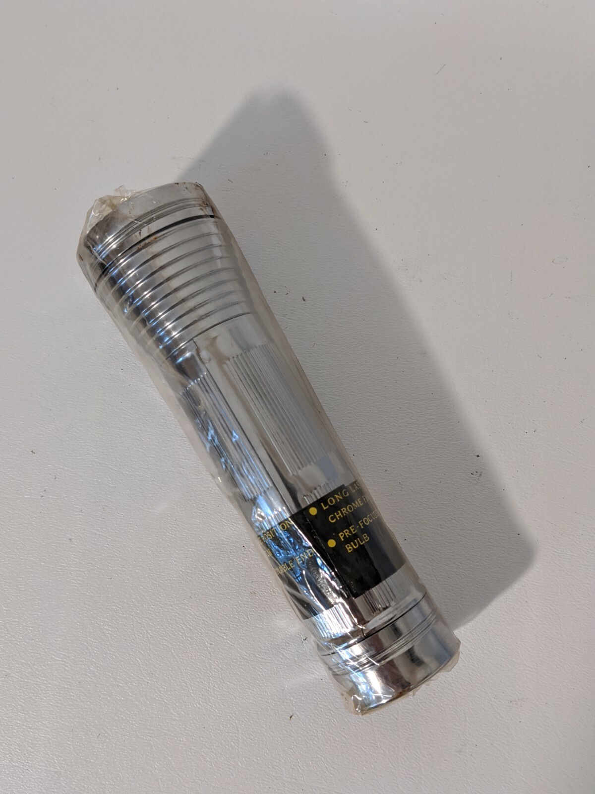 Ash Flash D Cell Chrome Flashlight Three Position Switch NEW