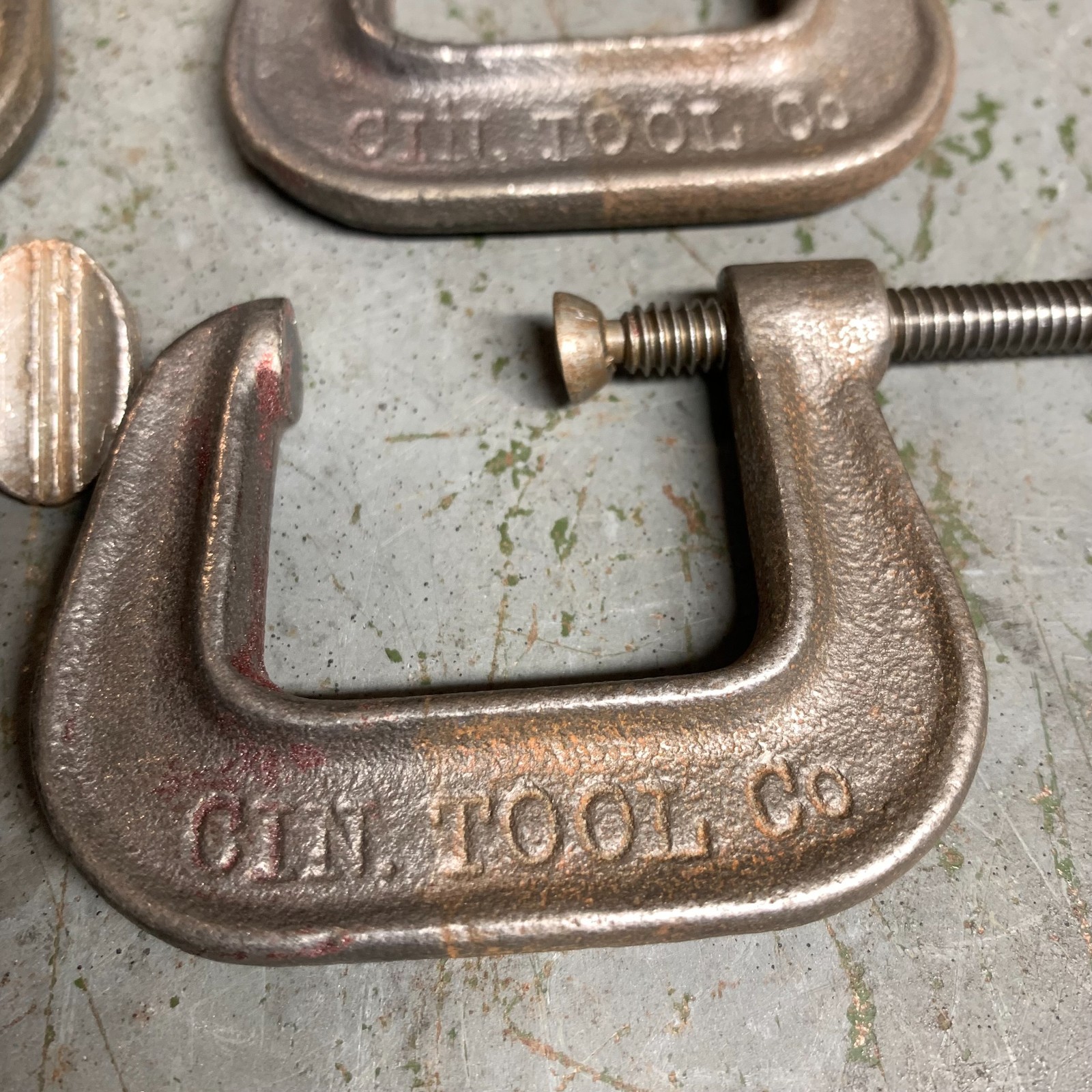 Lot of 4 Vintage 1-1/4″ C-Clamps CIN TOOL CO Cincinnati Tool Company No. 566
