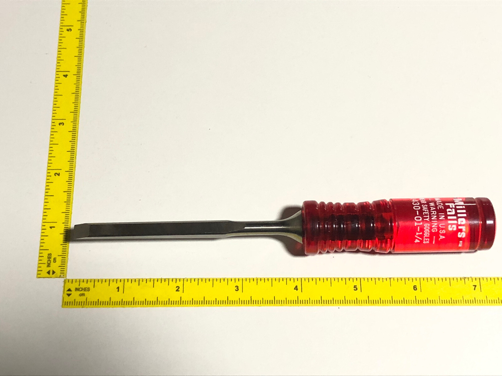 VTG Millers Falls No.1430-01-1/4” Chisel Permaloid Red Handle Cabinetmakers Tool