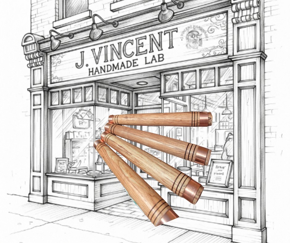Set of 4 8″ American Hickory Tang Framing Chisel Handles – J. Vincent Handmade