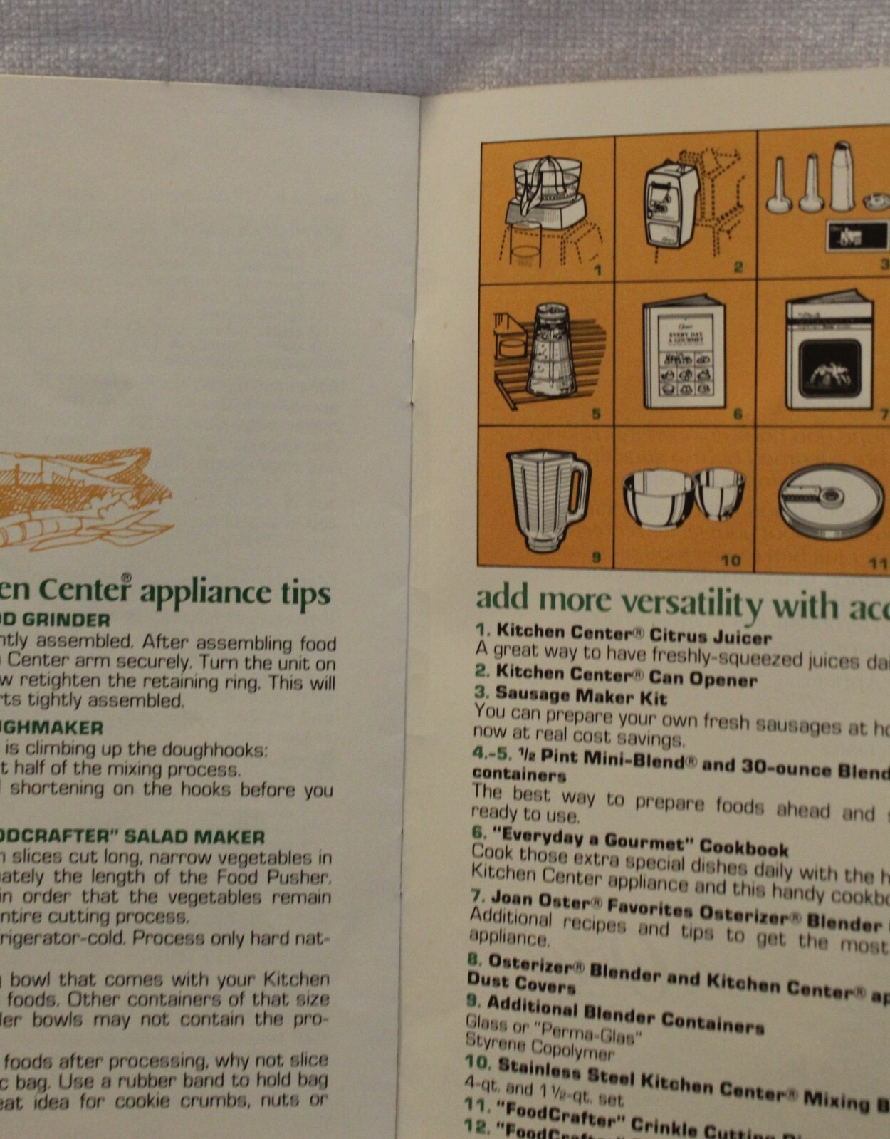 Vtg Oster Creative Kitchen Techniques Workshop Booklet 1980 Recipes Acc Catalog