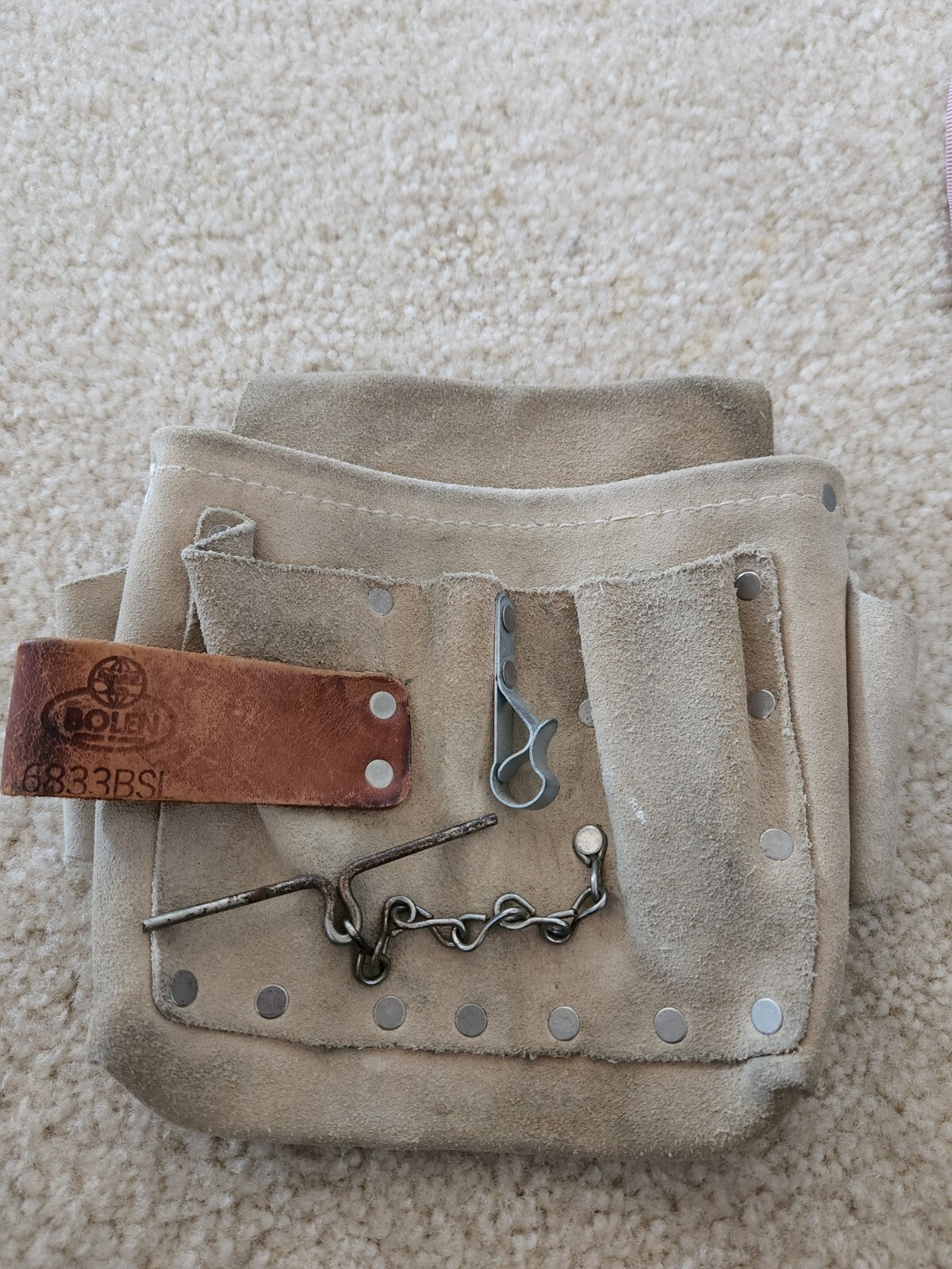 Vintage BOLEN 6833BSL Leather Electricians Tool Belt Bag