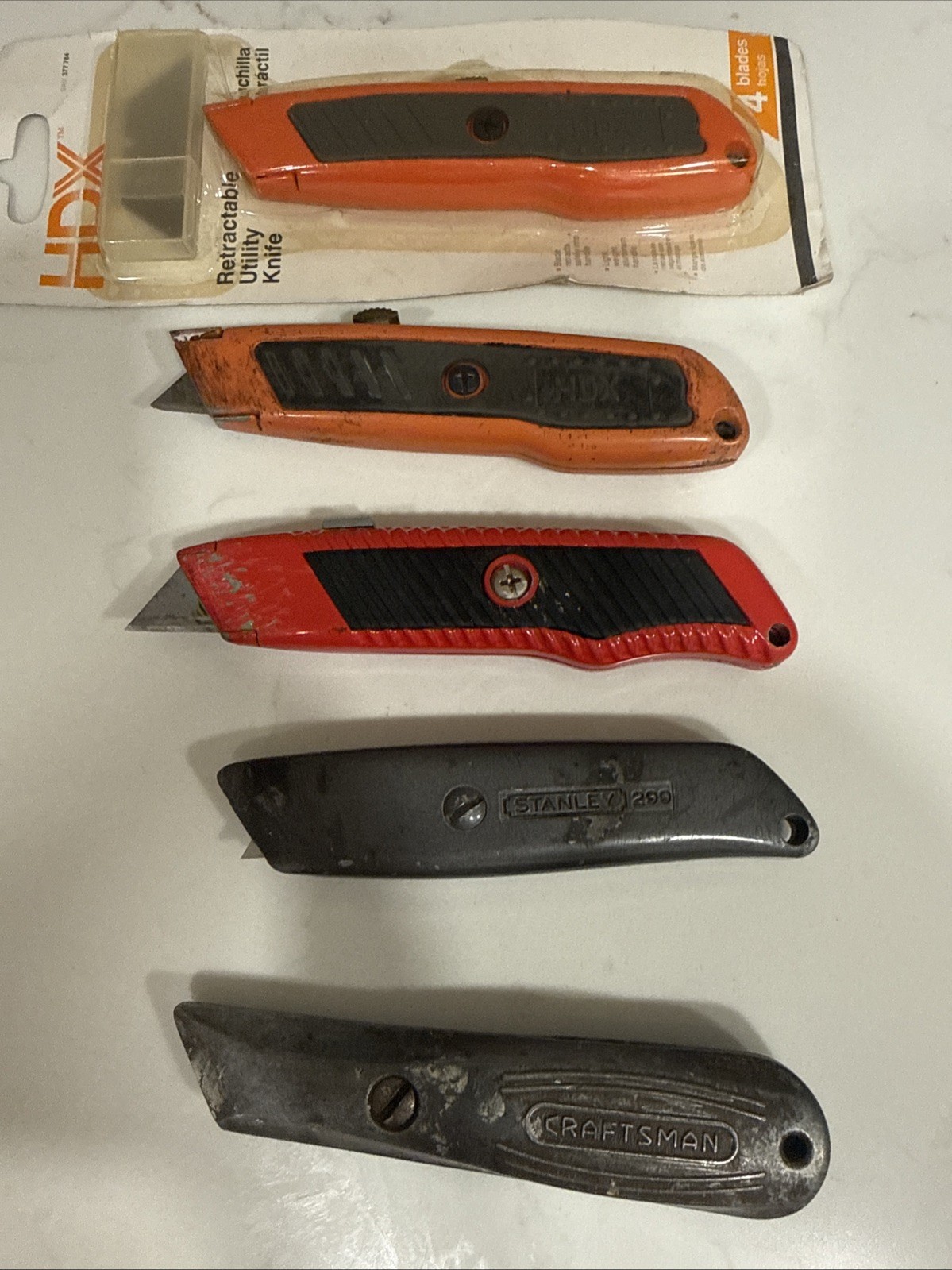 Utility Knives Set Of 5 Including Vintage Craftman And Stanley 299