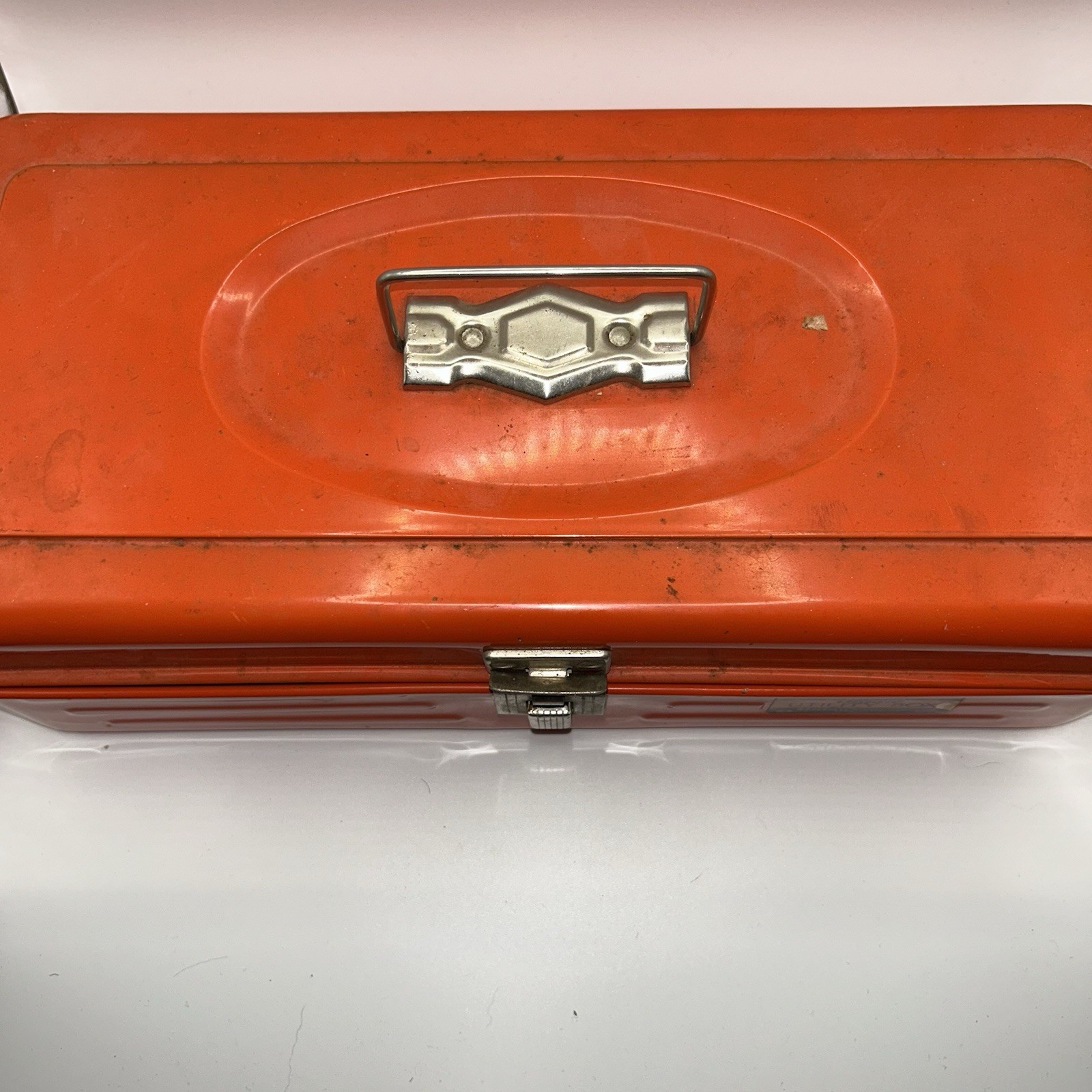 Union Utility Box In Orange Vintage Metal Model 4313 With Insert Included Used
