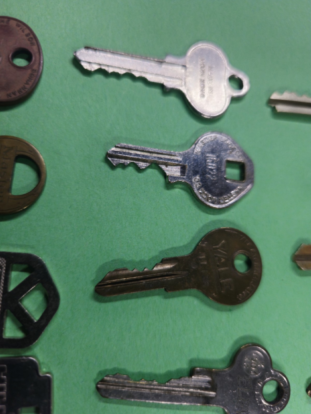 Vintage Lot of 36 Unique Flat Keys Many Different Brands Arts & Crafts Decor