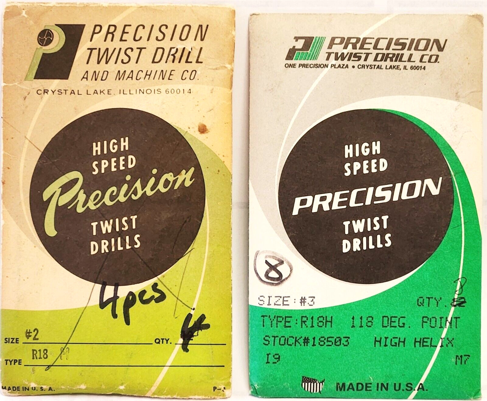 PRECISION TWIST R18 #2 & R18H #3 HSS SPLIT POINT JOBBER DRILL (12PC_NEW)