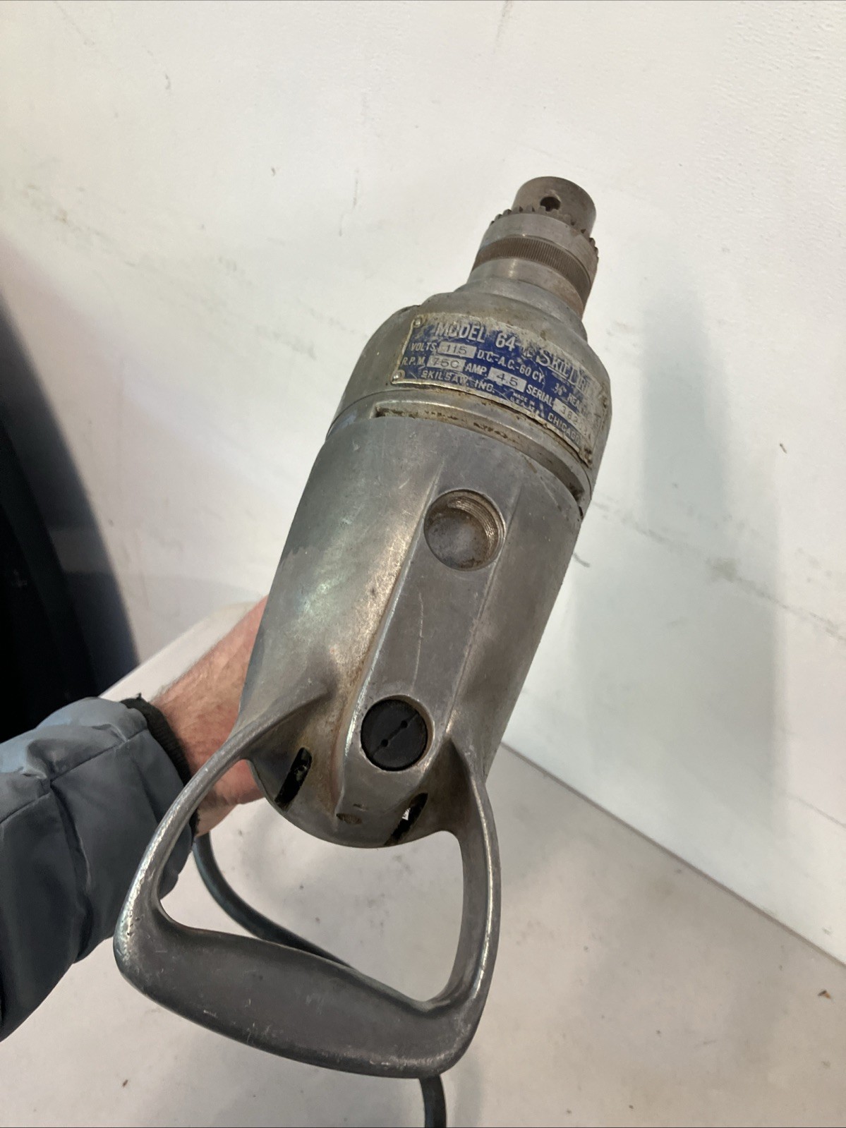Vintage Skil Model 64 3/8″ Heavy Duty Electric Drill w/ Key Tested Working 115V