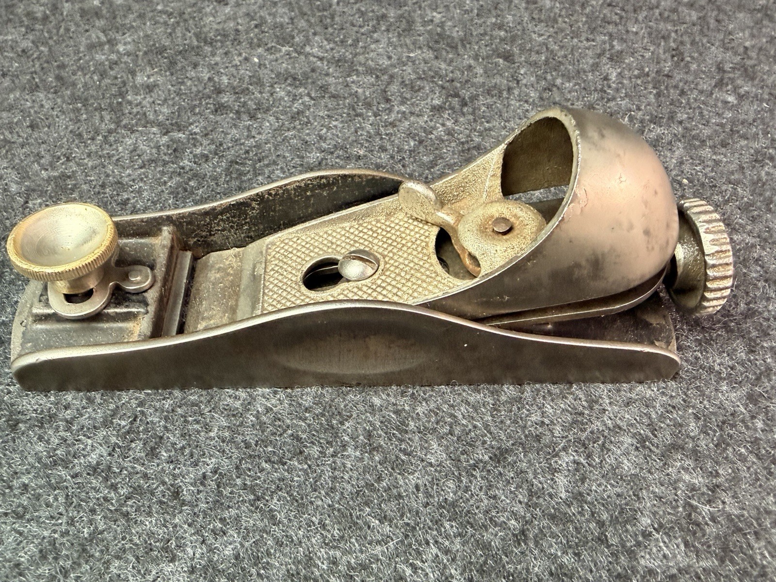 Vintage Stanley Bailey Low Angle Adjustable Mouth Block Plane 6″ SW Heart Blade