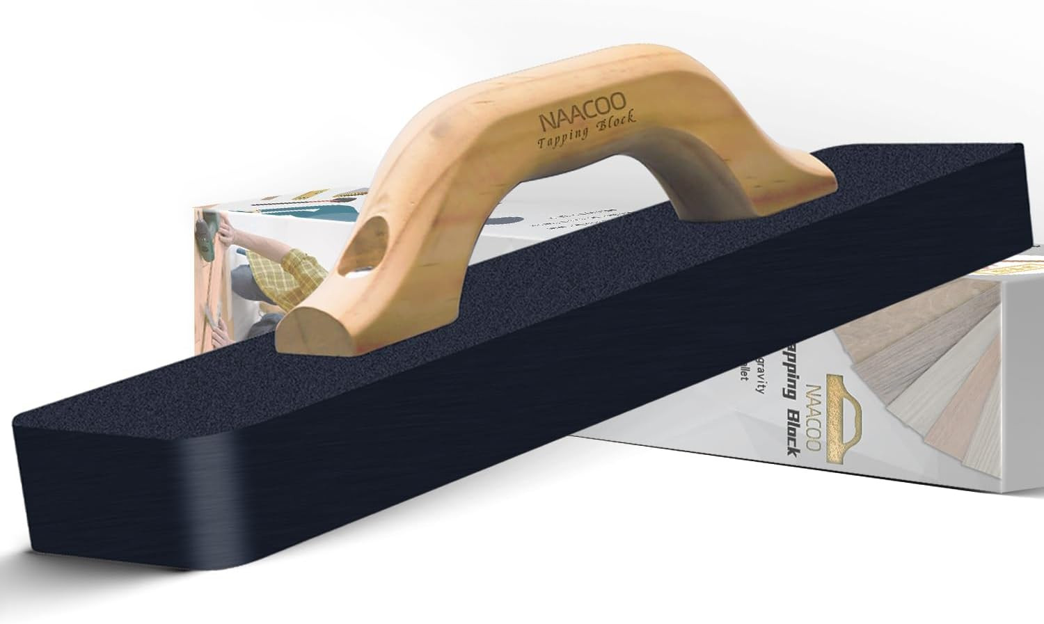 Heavy Big Tapping Block, Mallet-Free, Flooring Tools, 2.7Lbs &15-1/2In, Just Tap