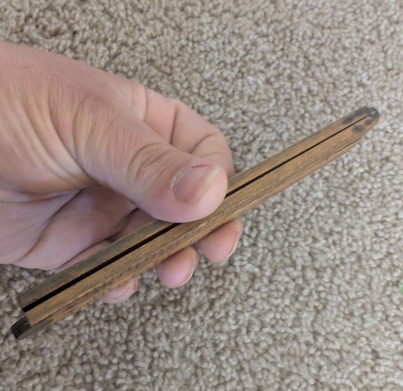 Vintage Lufkin No.651B Wood & Brass 24” Folding Carpenter Ruler