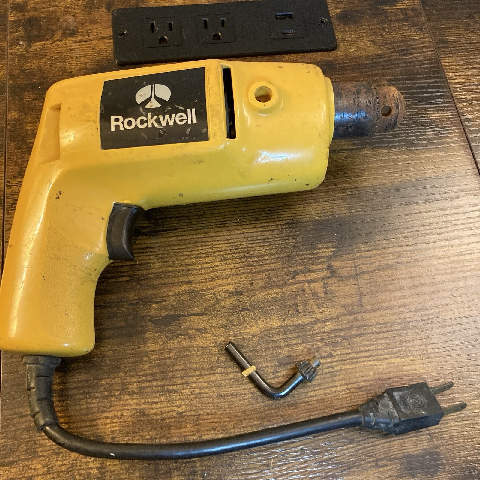 Rockwell 3/8″ Drill 4100 Type 2 w/ Chuck Key Corded Yellow Double Insulated