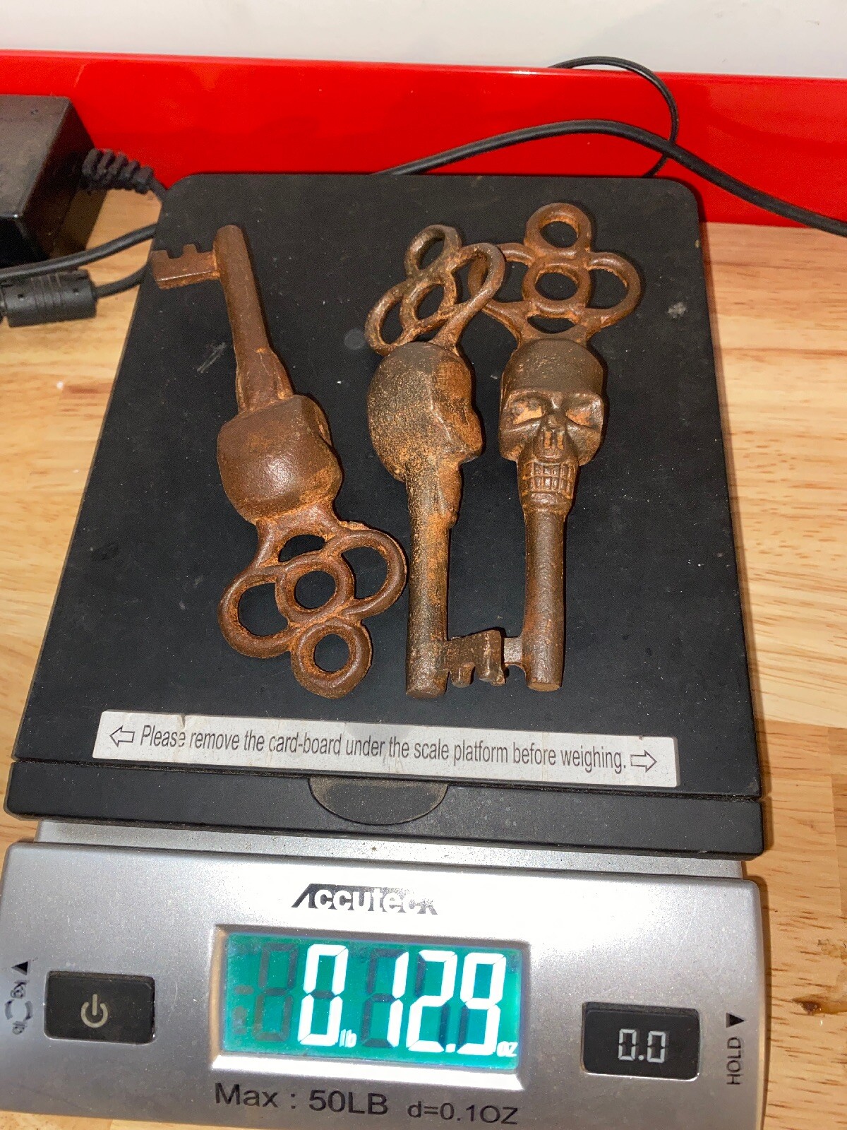 Skull Keys Lot Set x3 Skeleton Metal 1/4LBS+EACH Patina Gorgeous Rust Collector