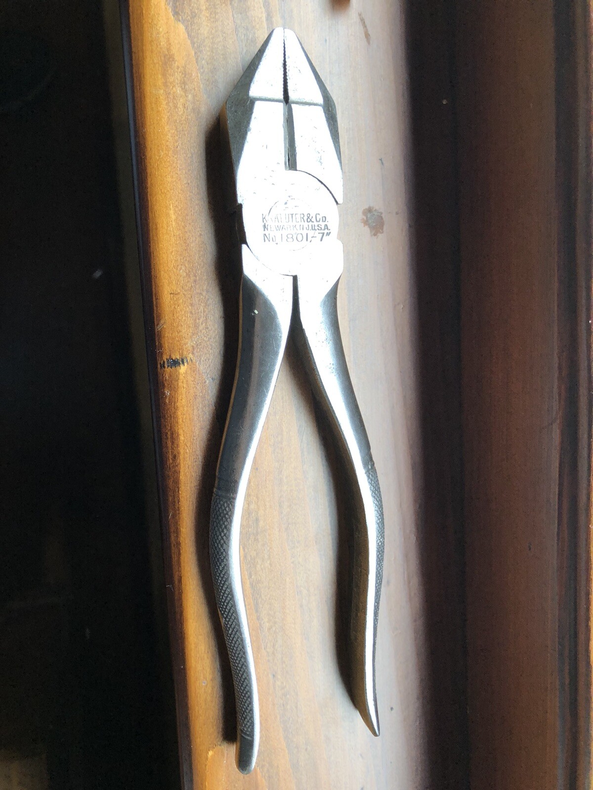 Vintage Kraeuter No. 1801-7 Lineman’s Pliers Forged Nickle Steel