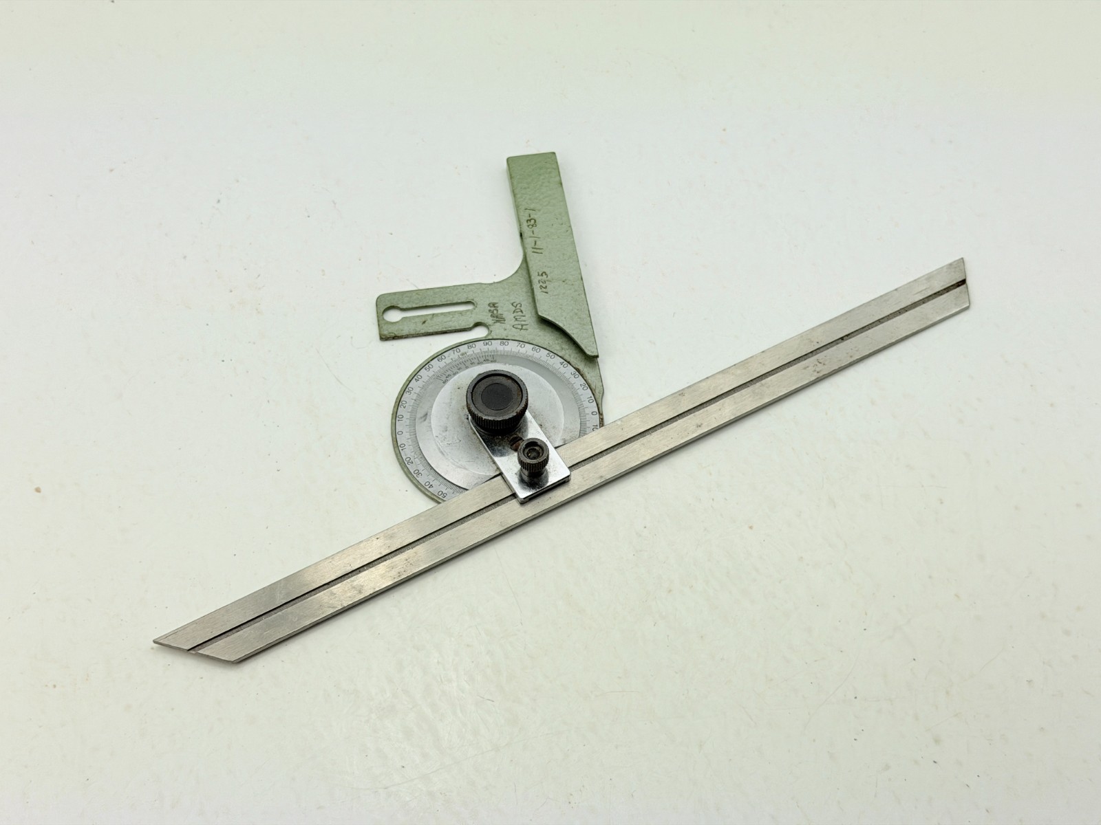 Vintage NASA‑Used Universal Bevel Protractor – 11.75″ – Precision Machinist Tool