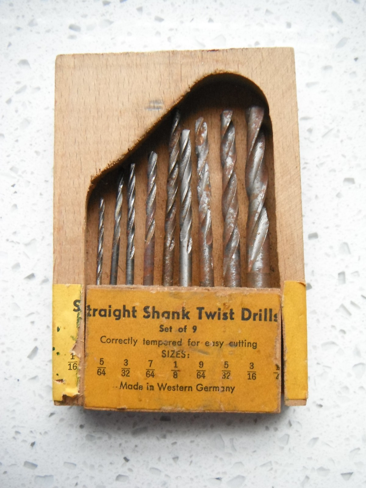 Vintage West Germany Drill Bit Kit Wooden box- Unique!