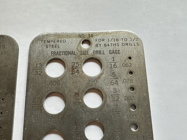 Set of 2 Vintage General Hardware Drill Gauges No. 14 & 15