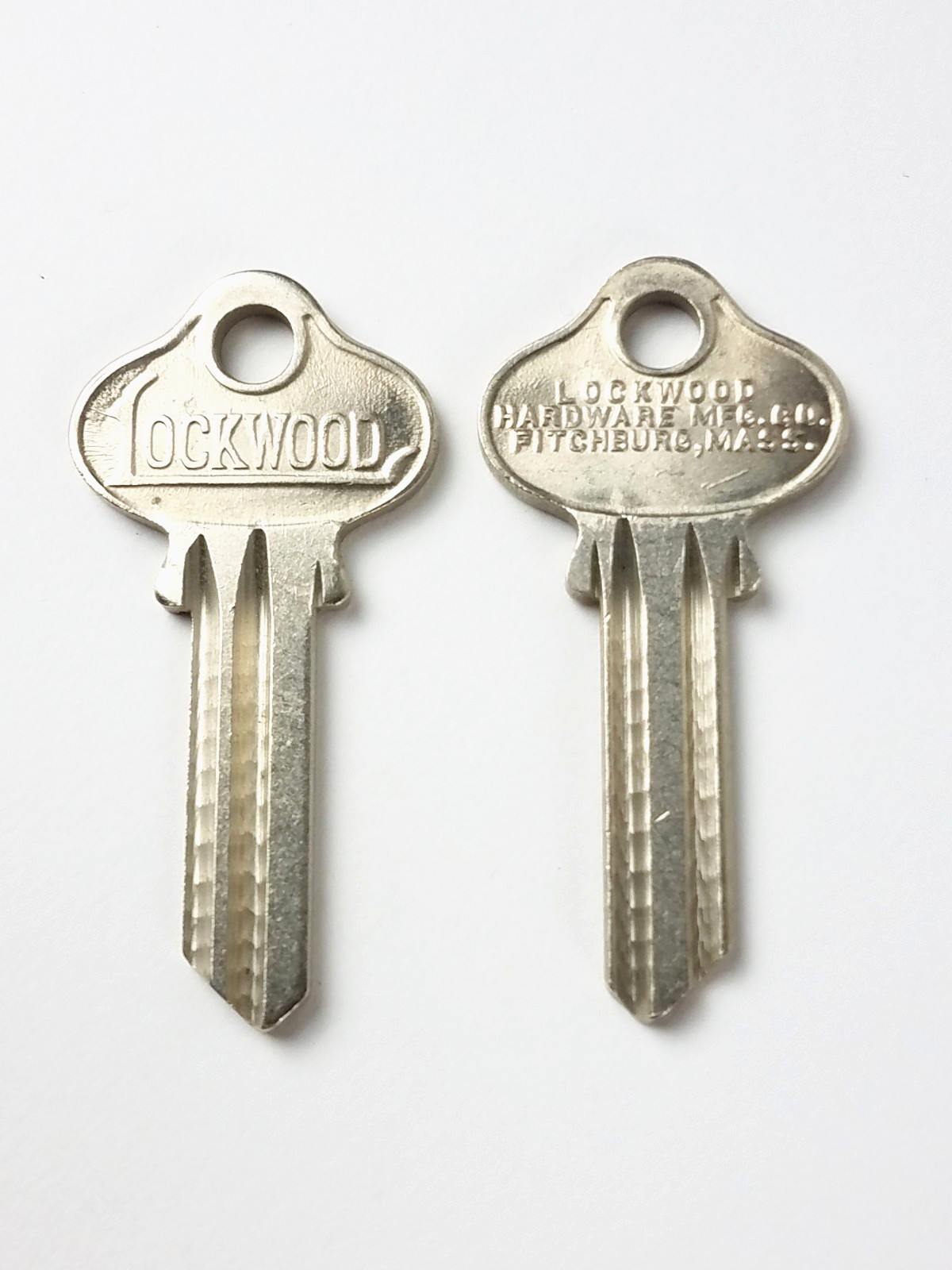 (5) Vtg 1930s- 40s Original LOCKWOOD B308 Key BLANK 1004 L1 Nickel Silver