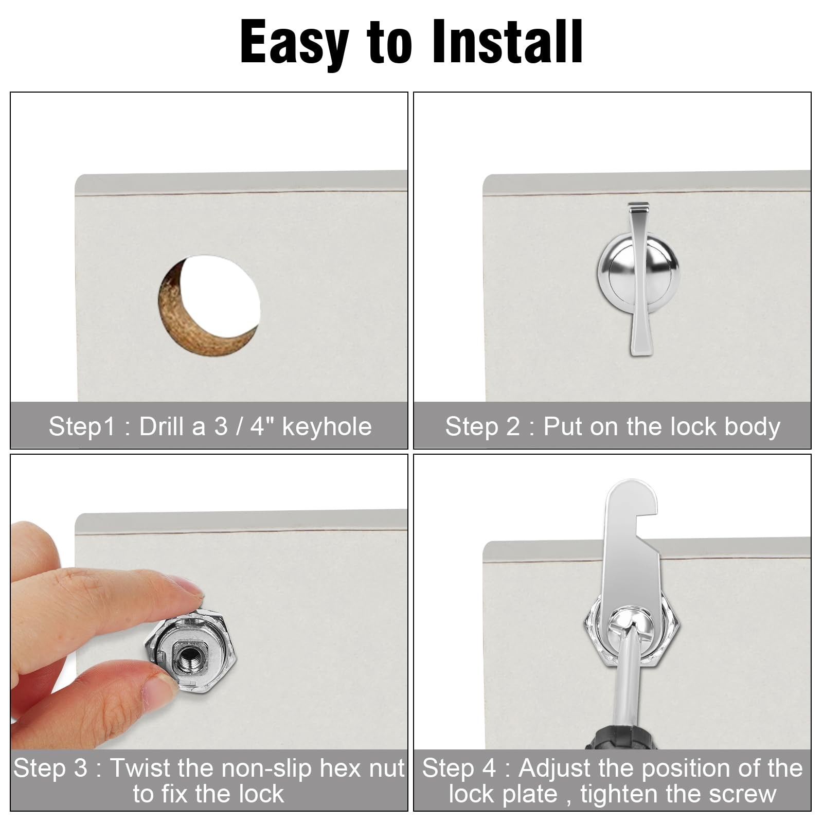 Sartartue Thumb Cam Locks – 2 Inch, Extra Long RV Storage Locks – Keyless Non…