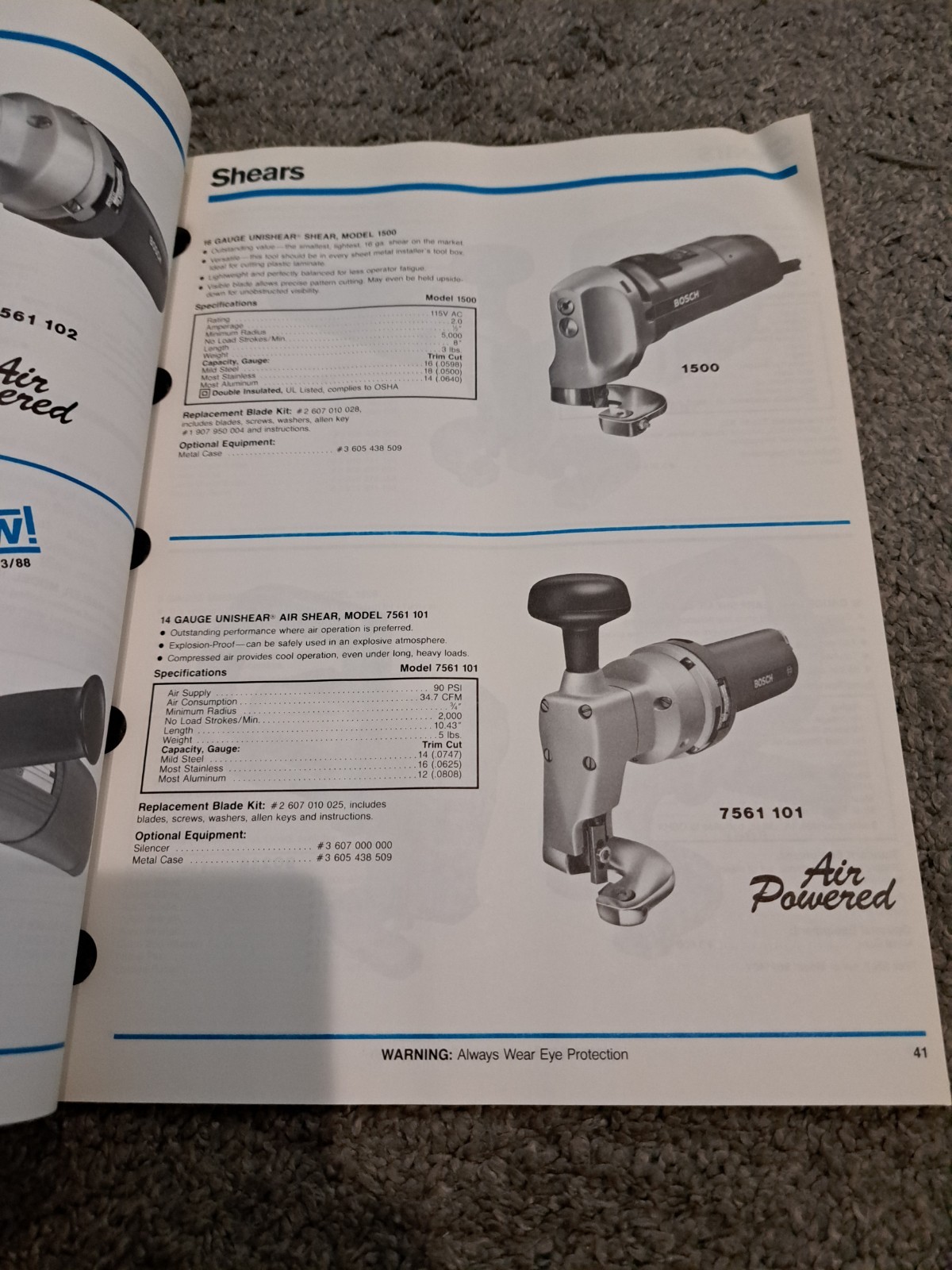 Vintage Bosch Tools Catalog Routers Hammers Sanders Drills 1987