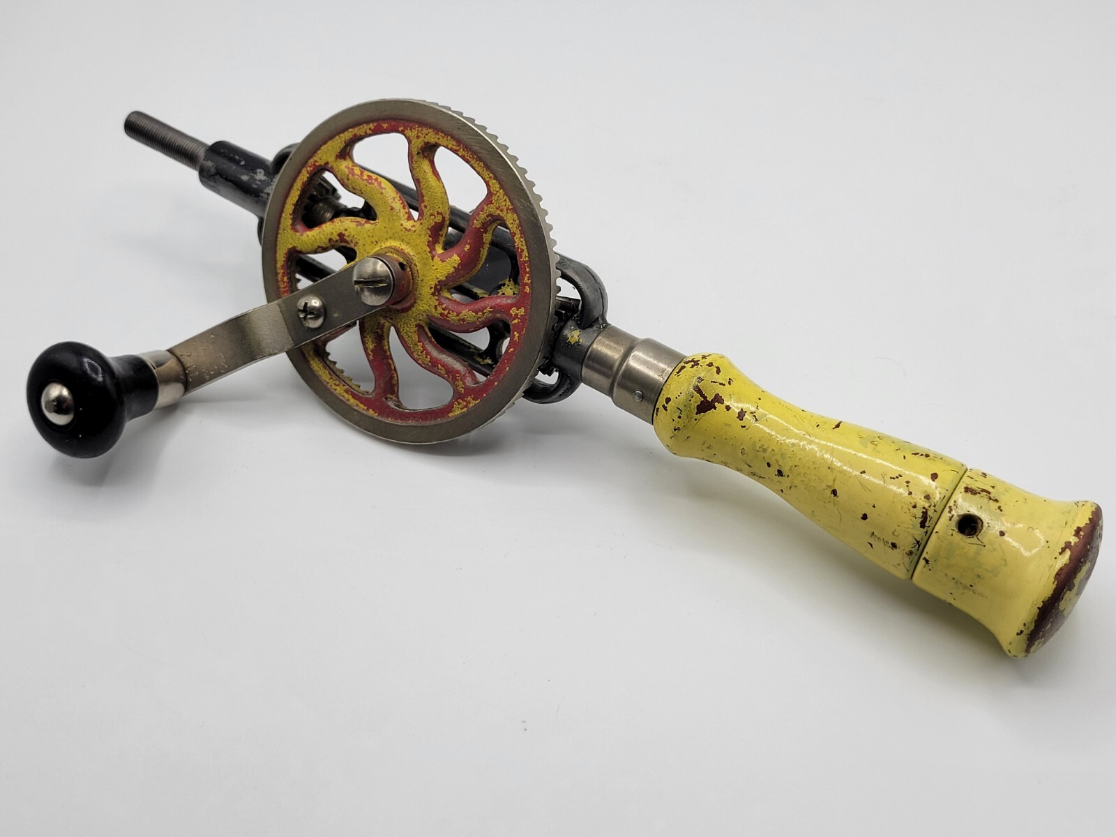 Miller Falls No. 2-01 Egg Beater Style Hand Drill w/ storage in handle- VINTAGE