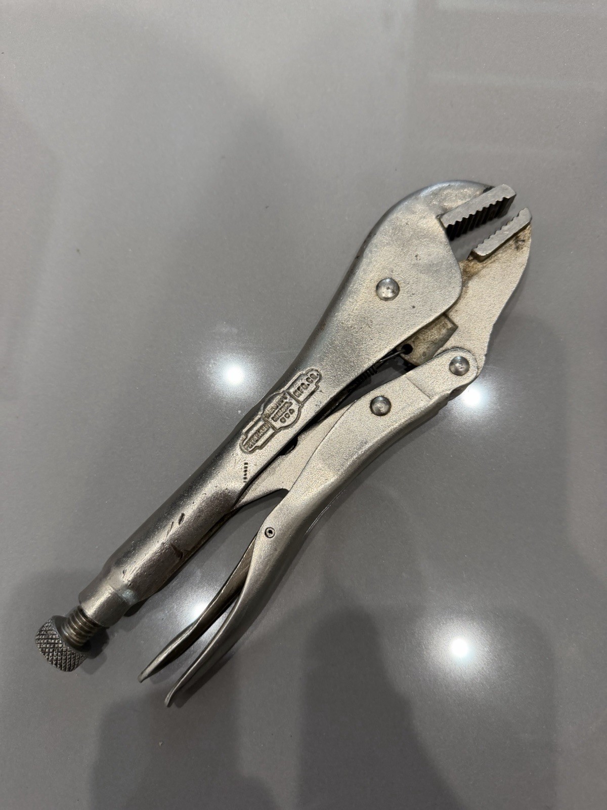 VINTAGE PETERSEN DEWITT VISE GRIP 10R STRAIGHT JAW LOCKING PLIERS USA