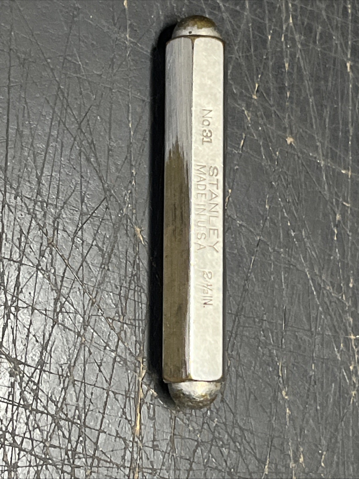 Stanley No. 31 Hexagon Pocket Level 2 1/2″ LONG Vintage Tool USA Nickel Plated
