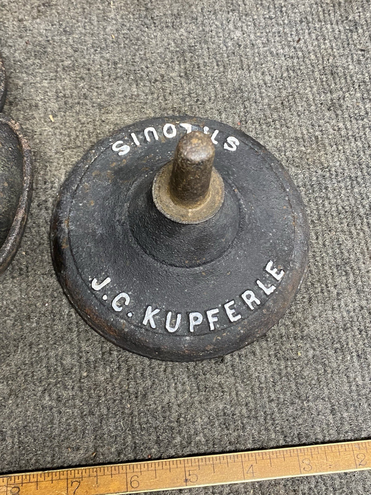 Antique Cast Iron Rotating Cobbler’s Nail Caddy J. C. Kupferle St. Louis