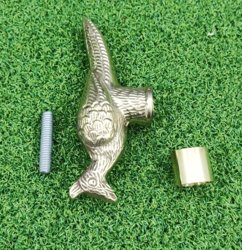 Engraved Peacock Brass Walking Cane Handle Vintage Style For Stick