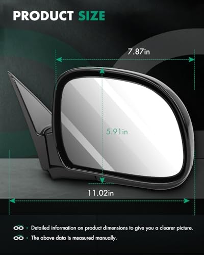 Passenger Side Manual Folding Mirror for Blazer S10 94-98 Jimmy 94-98 Hombre