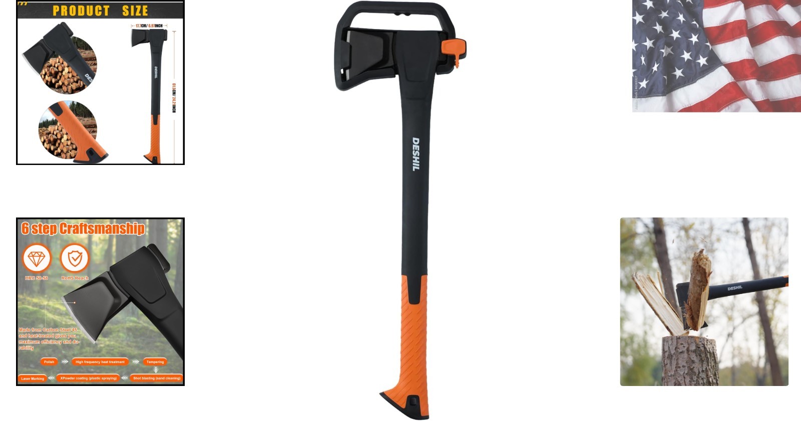 Versatile 24” X17 Camping Axe with Protective Sheath – Ideal for Wood Splitting