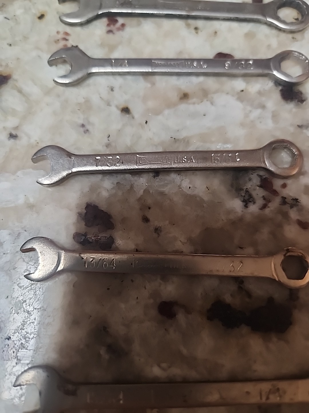 Set of 10 Vintage Oxwall Mini Standard Combination Wrenches Various Sizes Used