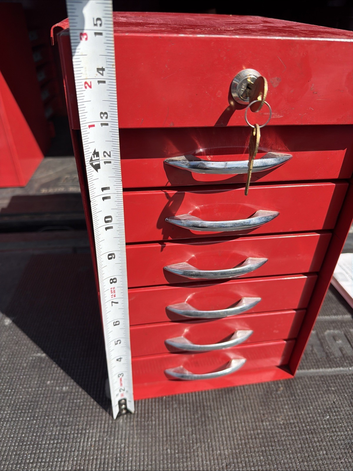 Waterloo TOOLS USA Craftsman STYLE Side Caddy Toolbox Red 6 Drw 2 Keys & Bracket