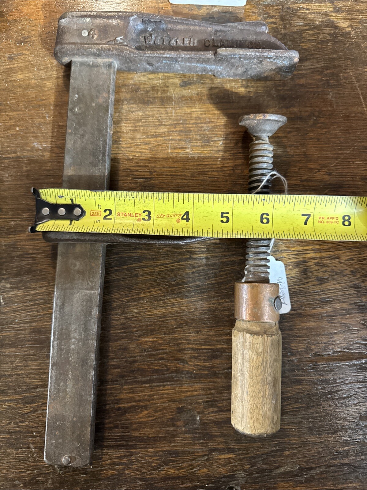 Vintage Wetzler Clamp Co. Long Island City NY Sliding Bar Wood Clamp, No 4