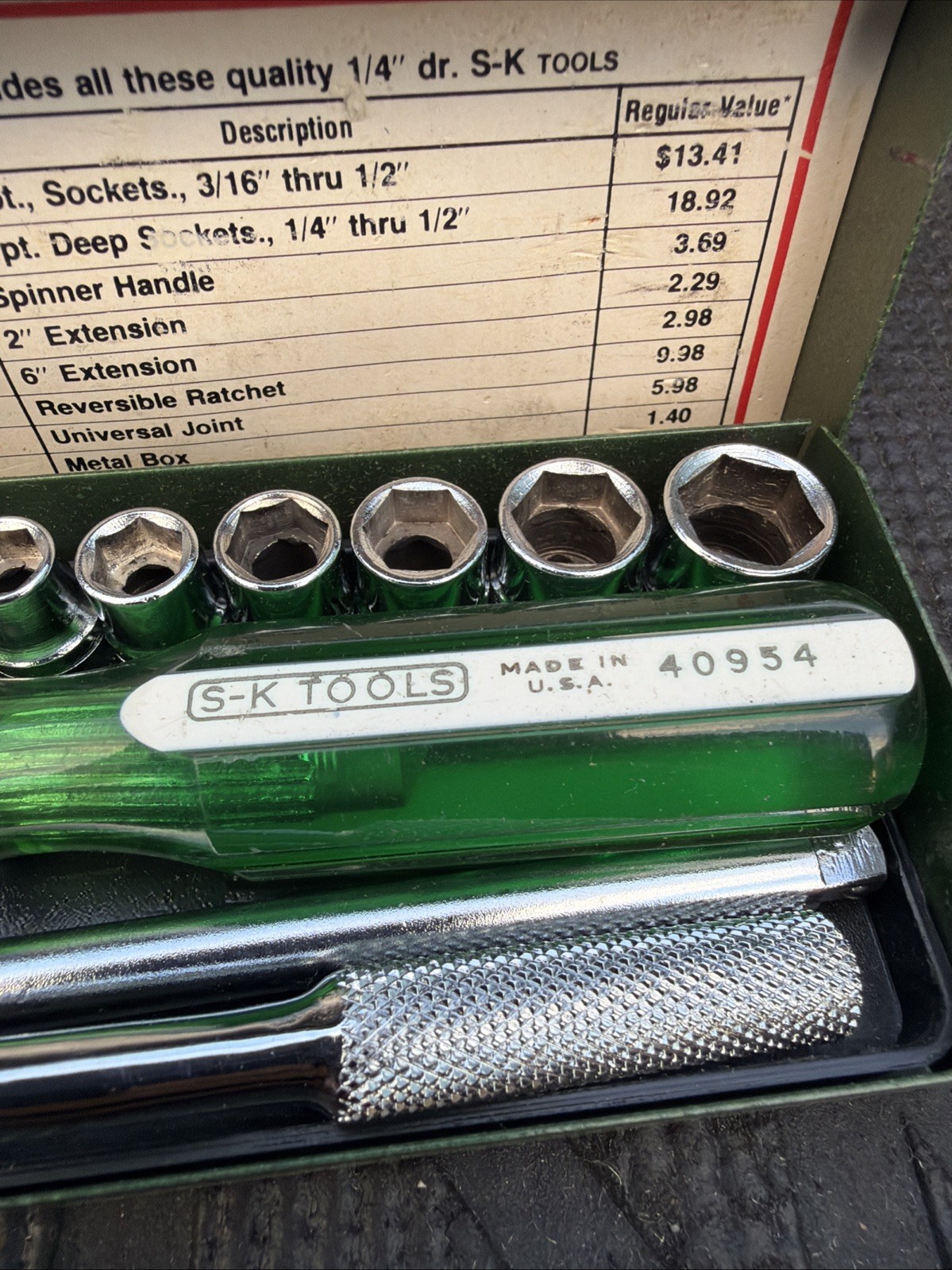 Rare SK Tools 1/4” Drive Daytona Special Socket Set 21pc Plus Case 4921-78 S-K