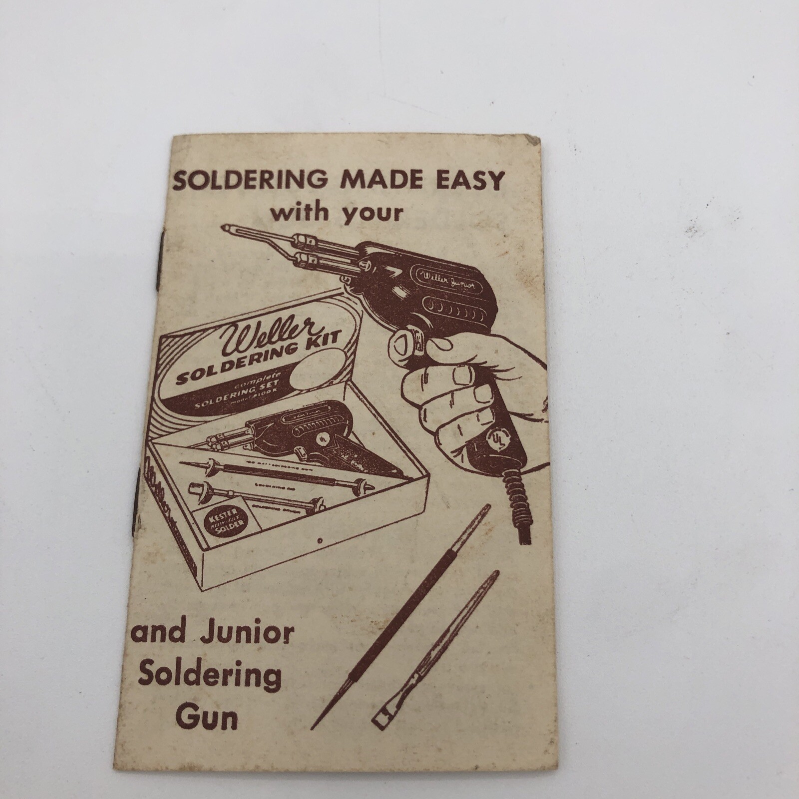 Weller Soldering Gun Instructional Tool Booklet Vtg Original Junior Soldering
