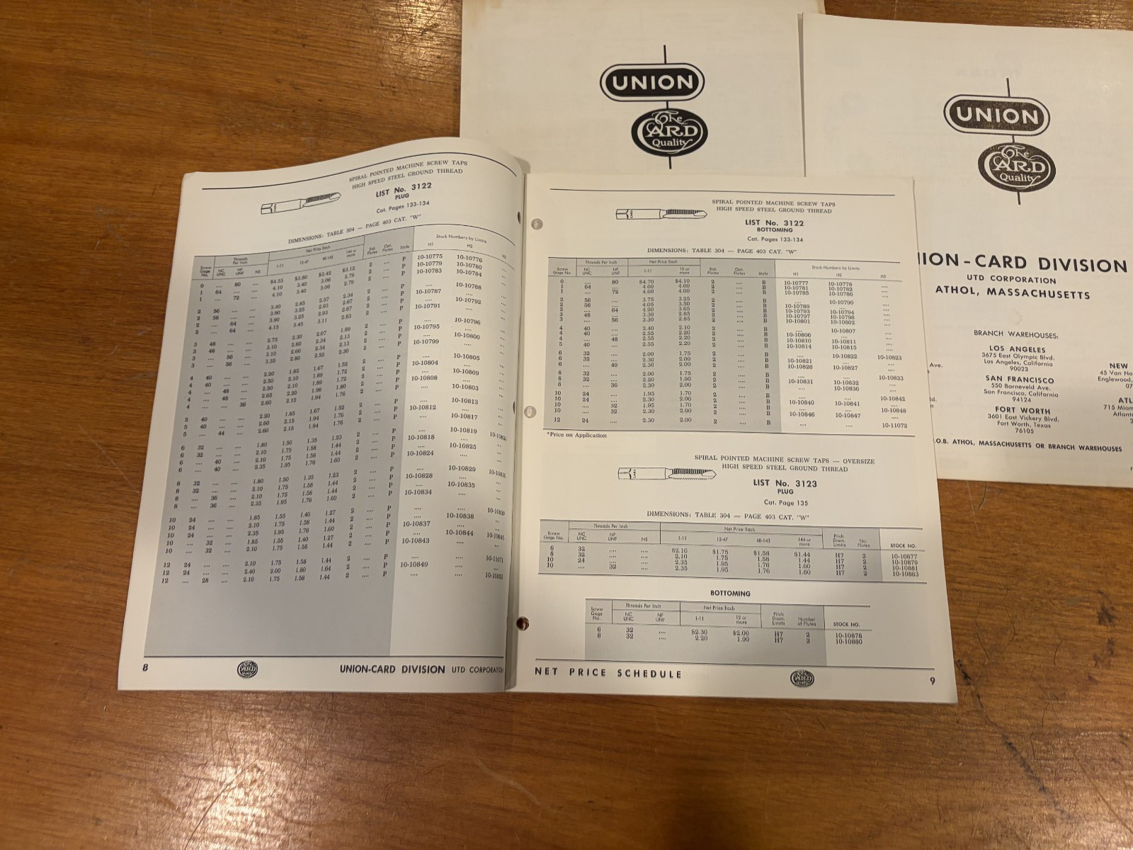 1960’s Machinist Tool Catalog Lot of 4 Union-Putnam