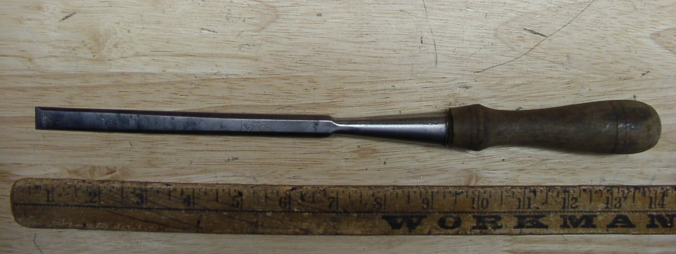 Vntg P S & W No. 1 Extra,1/2″ X 8-11/16″ Bevel Edge Socket Chisel,W/4-1/2″ Hndl