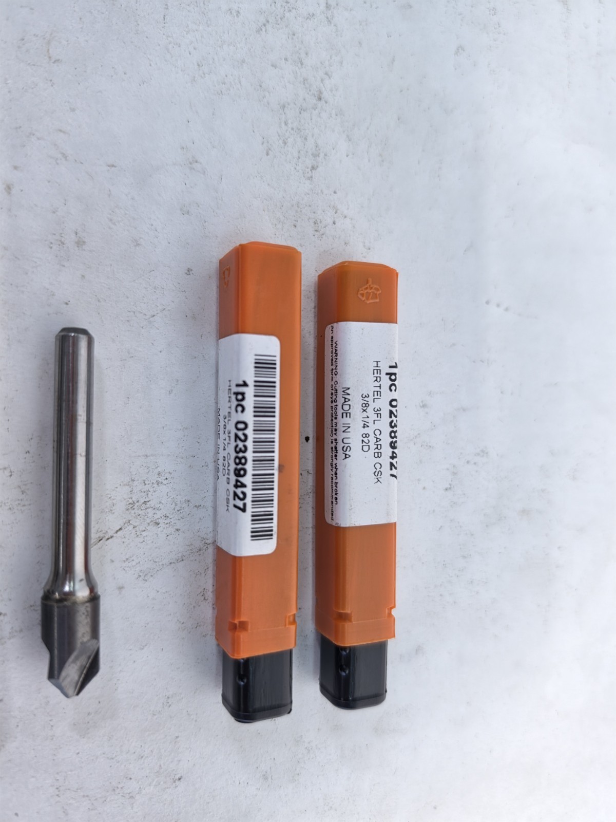 2x Hertel 3/8″ 82° Carbide Countersinks – USA Made – Machinist Tooling