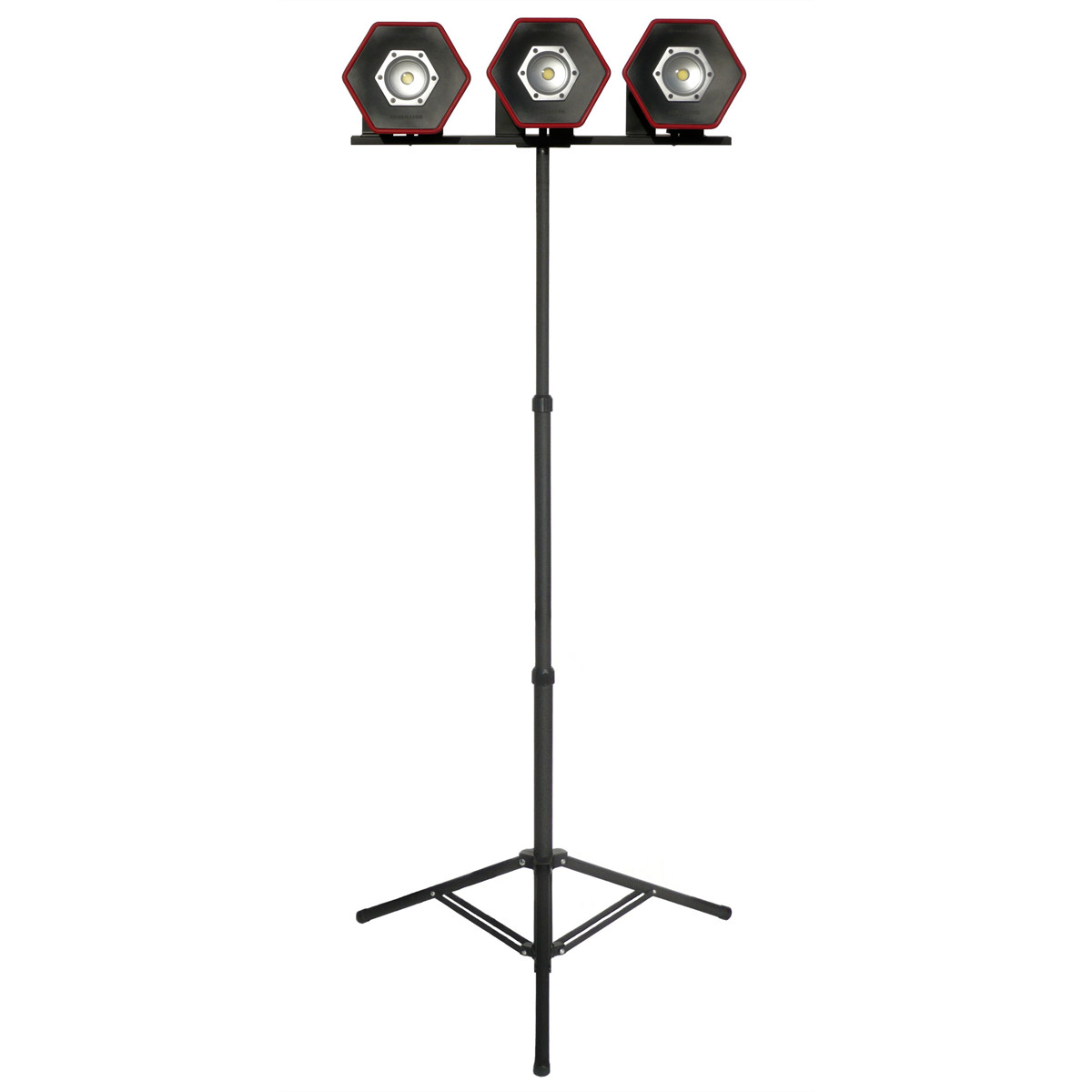 10153 Maxxeon LUMENATOR Series Heavy Duty Triple Head Telescopic Tripod