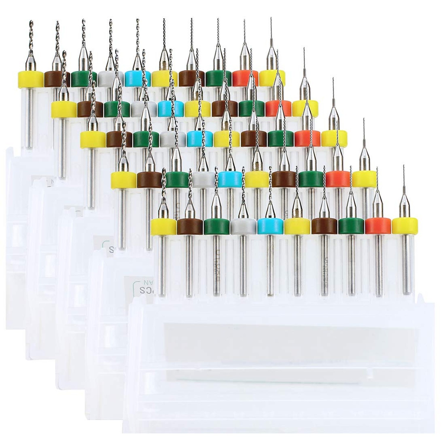 50pcs PCB Drill Bits Set Spiral Flute Carbide 0.3mm-1.2mm for Print Circuit B…
